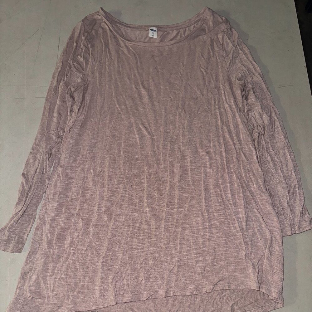 Old Navy LUXE Women’s Shirt M Pink Cotton 3/4 Sleeve Lightweight \ Top